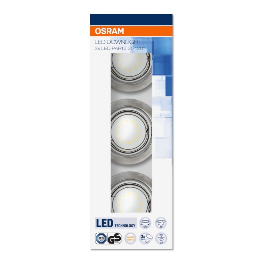 Osram - SET 3x LED Inbouwspot 3xGU10/3W/230V