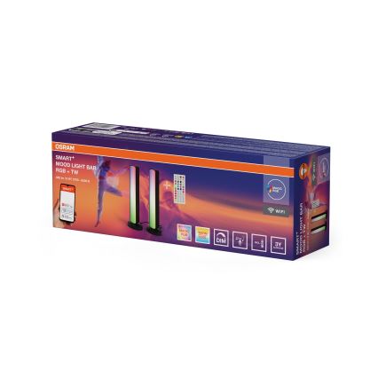 Osram - Set van 2 dimbare LED RGBW tafellampen MOOD LIGHT LED/4W/230V 2700-6500K Wi-Fi + afstandsbediening