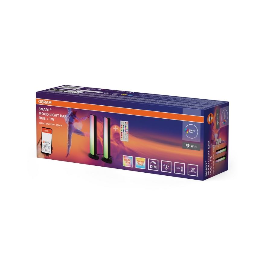 Osram - Set van 2 dimbare LED RGBW tafellampen MOOD LIGHT LED/4W/230V 2700-6500K Wi-Fi + afstandsbediening