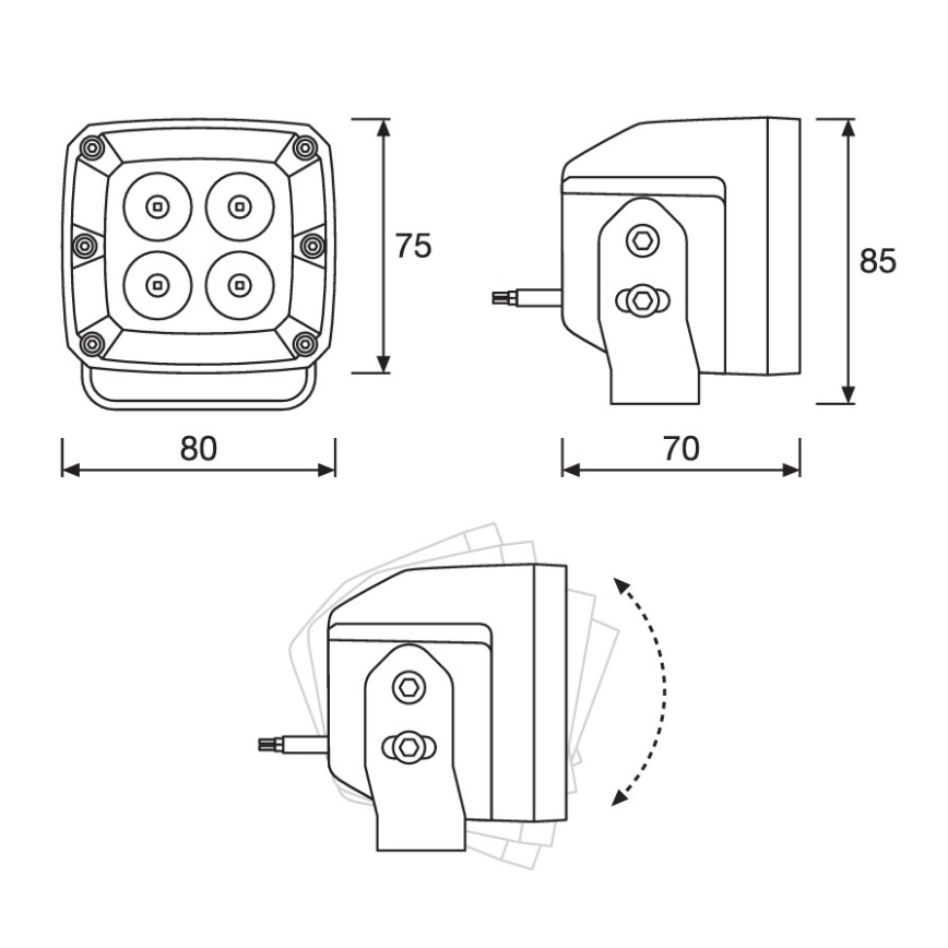 Osram - SET van 2 LED-spotlampen voor auto's LEDRIVING WL VX80-SP LED/20W/12/24V 6000K IP67