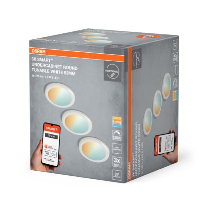 Osram -Set van 3 dimbare LED-onderbouwlampen SMART+ LED/6,5W/230V 3000-6500K Wi-Fi