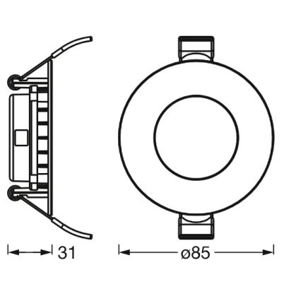 Osram - Set van 3 SLIM LED inbouwspots, 4,5 W, 230 V