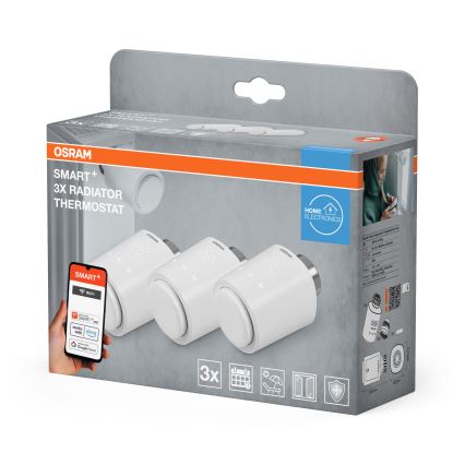 Osram - Set van 3 thermostatische radiatorknoppen SMART+ 3xAA Wi‑Fi