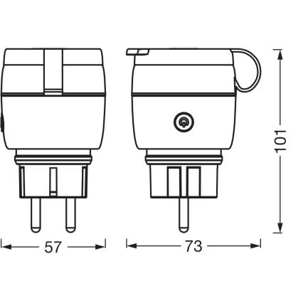 Osram - Slimme buitenstekker SMART+ MATTER SCHUKO 3680W/230V/16A IP44 Wi-Fi
