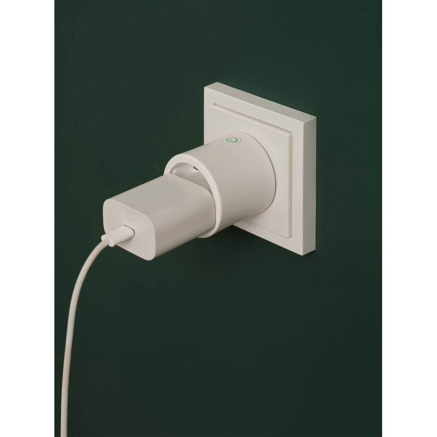 Osram - Slimme SMART+ MATTER SCHUKO-stekker 2300W/230V/10A Wi-Fi wit