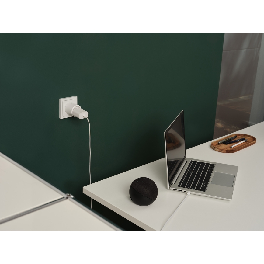 Osram - Slimme SMART+ MATTER SCHUKO-stekker 2300W/230V/10A Wi-Fi wit