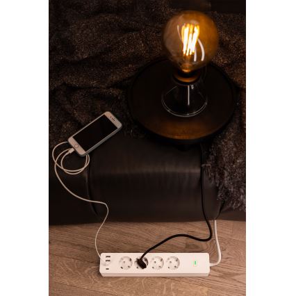 Osram - SMART+ verlengkabel 4Z type F + 2xUSB-A + 2xUSB-C Wi-Fi