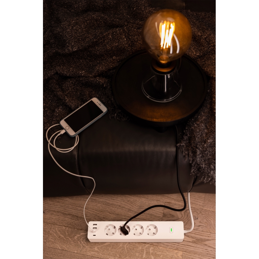 Osram - SMART+ verlengkabel 4Z type F + 2xUSB-A + 2xUSB-C Wi-Fi