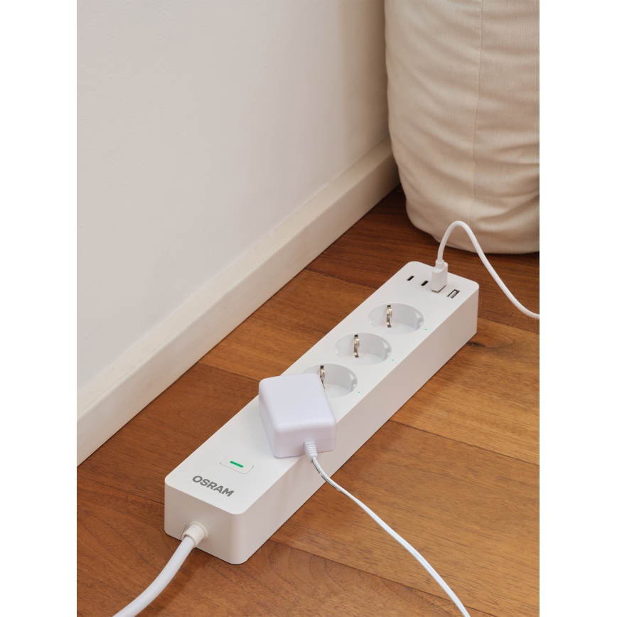 Osram - SMART+ verlengkabel 4Z type F + 2xUSB-A + 2xUSB-C Wi-Fi