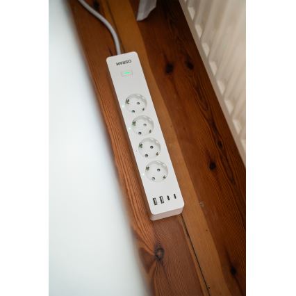 Osram - SMART+ verlengkabel 4Z type F + 2xUSB-A + 2xUSB-C Wi-Fi