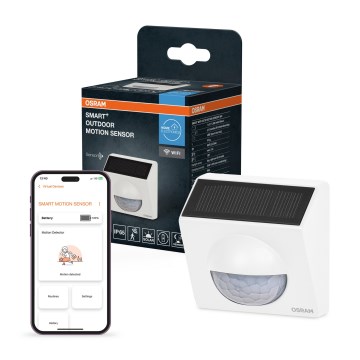 Osram - SMART+ zonne-gevoede bewegingssensor voor buiten 3,7V wit IP65 Wi‑Fi 800 mAh