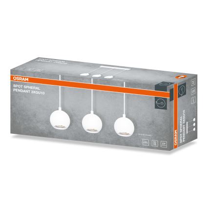 Osram - SPOT SPHERAL hanglamp met ophangkabel 3xGU10/6W/230V wit
