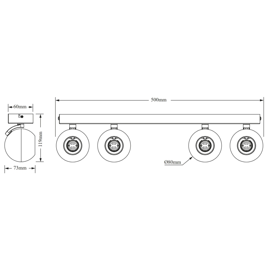 Osram - Spotarmatuur SPOT SPHERAL 4xGU10/6W/230V wit