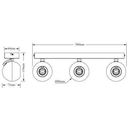 Osram - Spotlamp SPOT SPHERAL 3xGU10/6W/230V wit