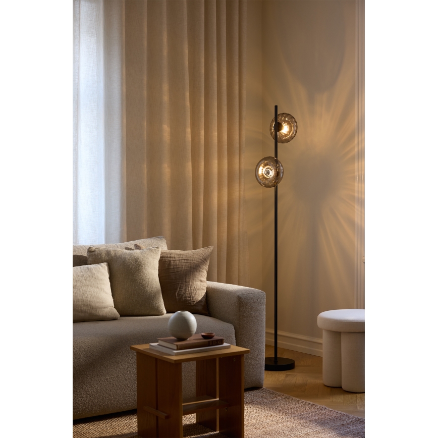 Osram - Staande lamp DECOR SMOKE 2xE14/12W/230V zwart/rookgrijs