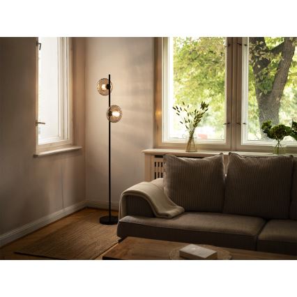 Osram - Staande lamp DECOR SMOKE 2xE14/12W/230V zwart/rookgrijs