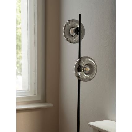 Osram - Staande lamp DECOR SMOKE 2xE14/12W/230V zwart/rookgrijs