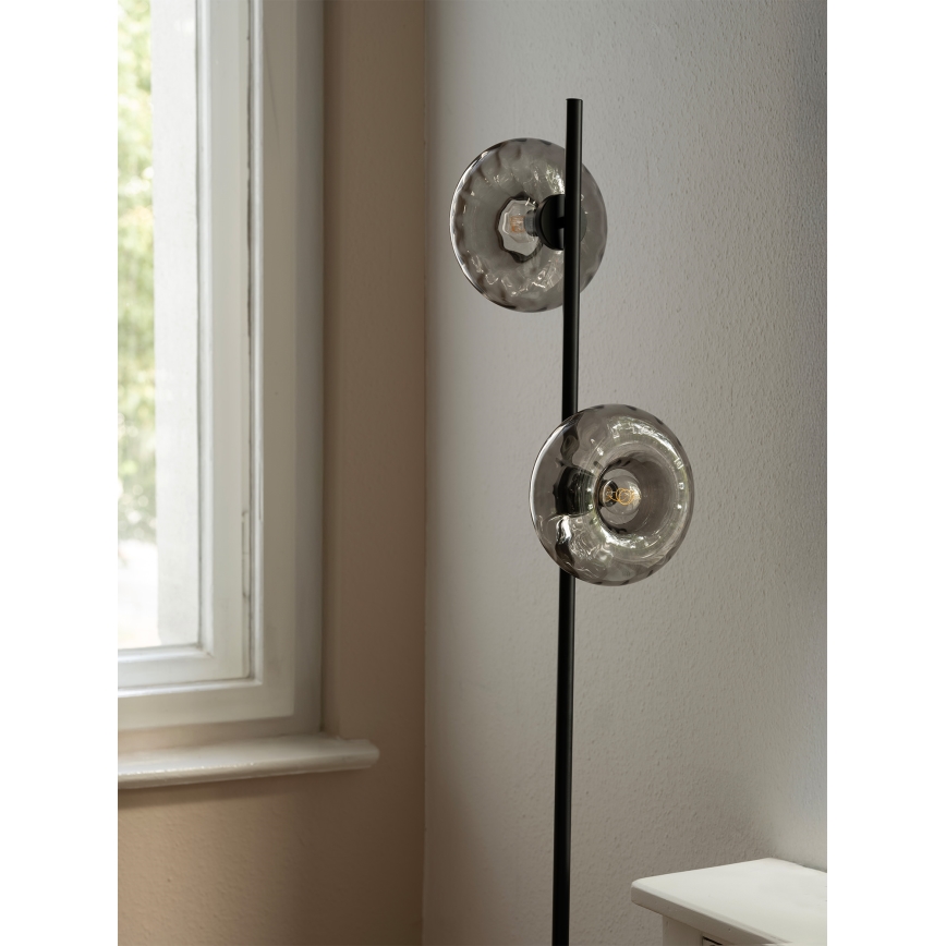 Osram - Staande lamp DECOR SMOKE 2xE14/12W/230V zwart/rookgrijs