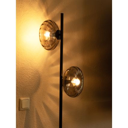 Osram - Staande lamp DECOR SMOKE 2xE14/12W/230V zwart/rookgrijs