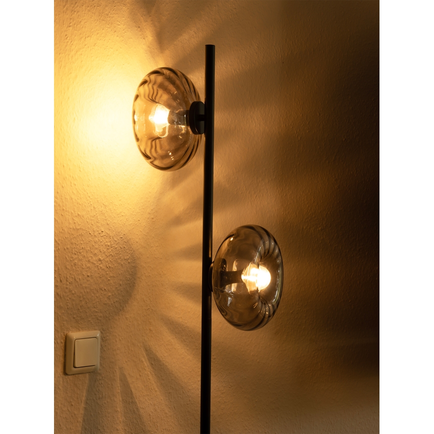 Osram - Staande lamp DECOR SMOKE 2xE14/12W/230V zwart/rookgrijs