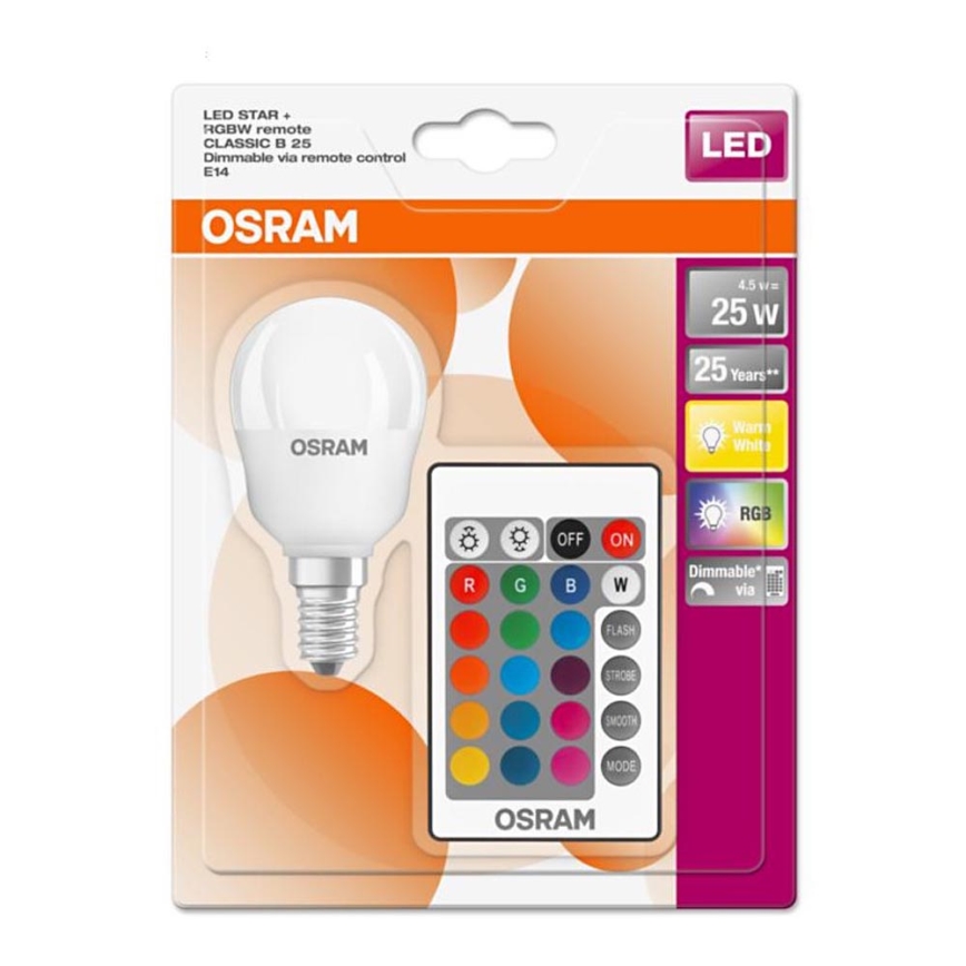 Osram Star - LED RGBW lamp  E14/4,5W/230V 2700K + AB