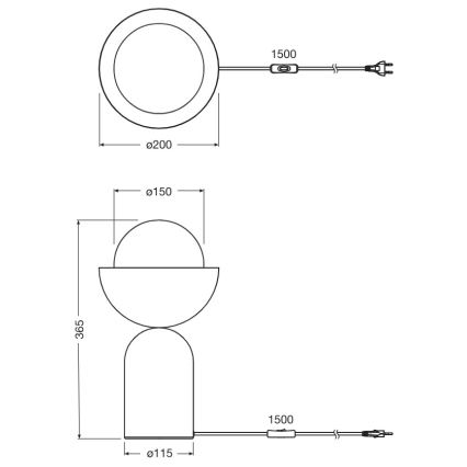 Osram - Tafellamp DECOR BOWL 1xE14/25W/230V zwart