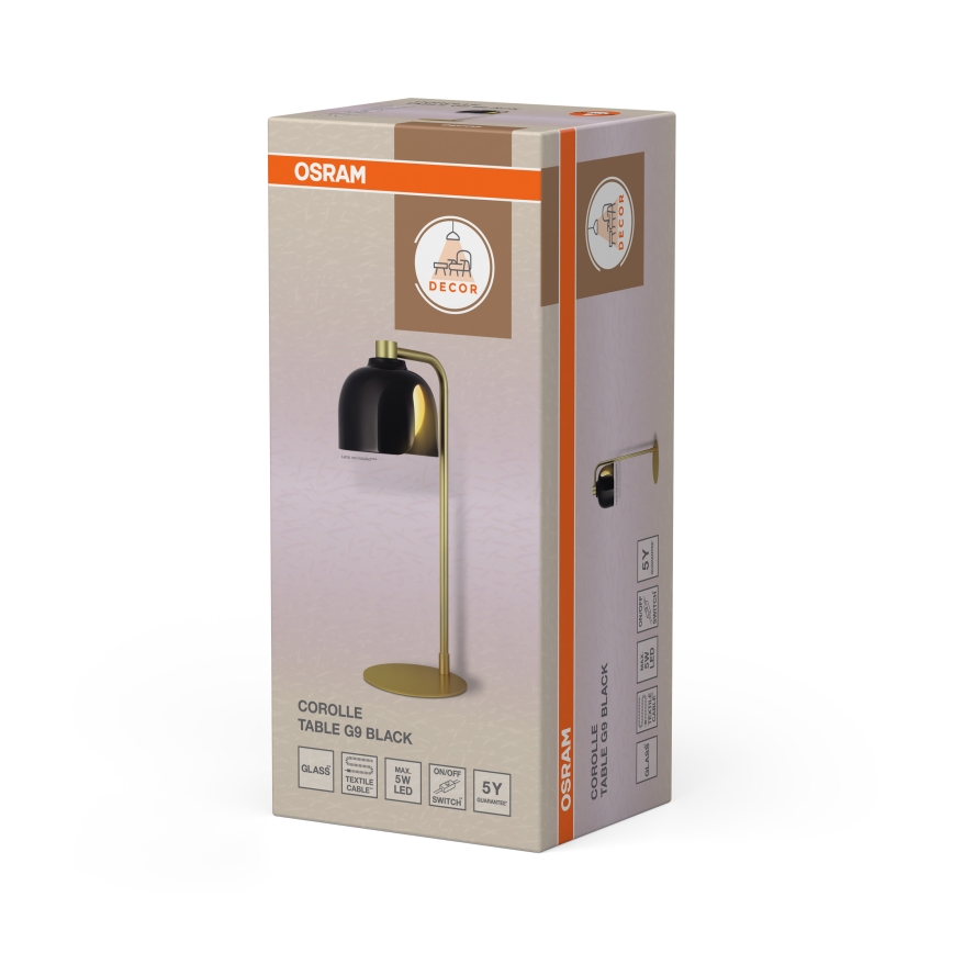Osram - Tafellamp DECOR COROLLE 1xG9/20W/230V zwart/goud