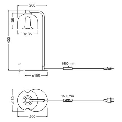 Osram - Tafellamp DECOR COROLLE 1xG9/20W/230V zwart/goud