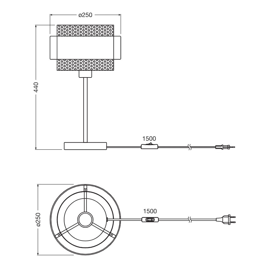 Osram - Tafellamp DECOR HORNET 1xE27/10W/230V zwart/goud