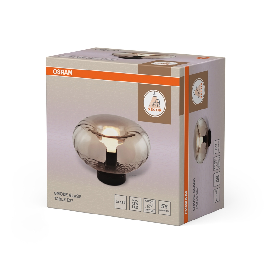 Osram - Tafellamp DECOR SMOKE 1xE27/12W/230V zwart/rookgrijs