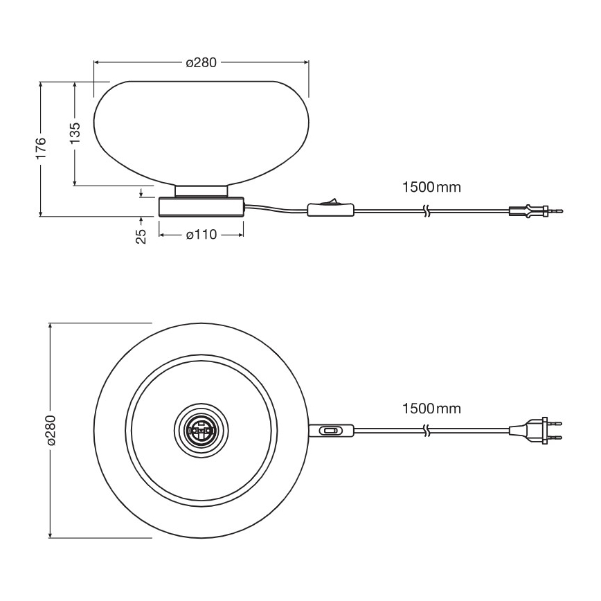 Osram - Tafellamp DECOR SMOKE 1xE27/12W/230V zwart/rookgrijs