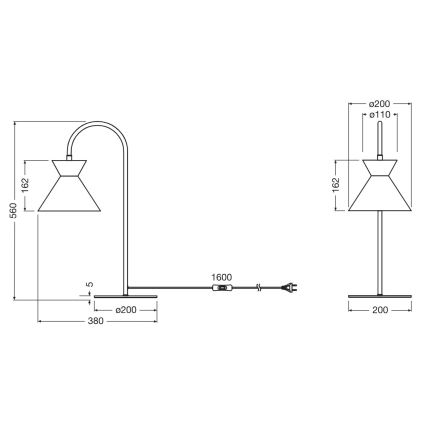 Osram - Tafellamp DECOR WAIST 1xE27/40W/230V zwart