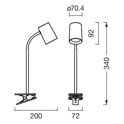 Osram - Tafellamp met klem DESK LINE 1xGU10/9W/230V wit