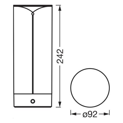 Osram - Dimbare aanraak-buitentafellamp ENDURA STYLE LED/1,5W/5V 2500 mAh USB IP54 antraciet
