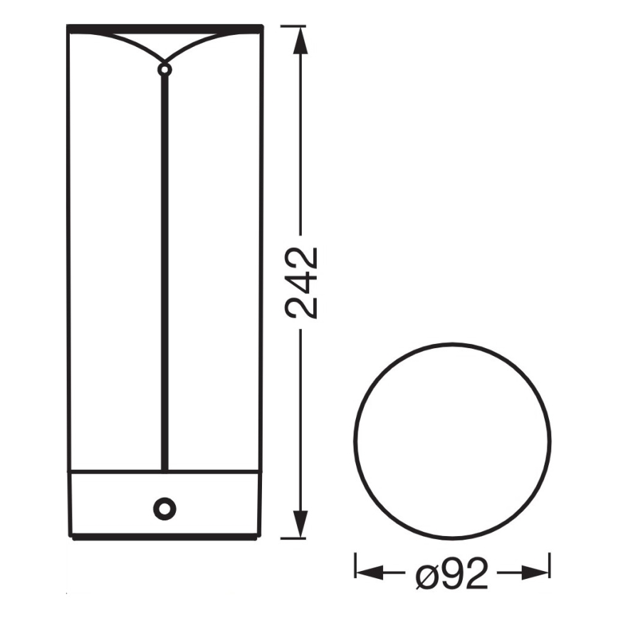 Osram - Dimbare aanraak-buitentafellamp ENDURA STYLE LED/1,5W/5V 2500 mAh USB IP54 antraciet