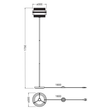 Osram - vloerlamp DECOR HORNET 1xE27/10W/230V zwart/goud