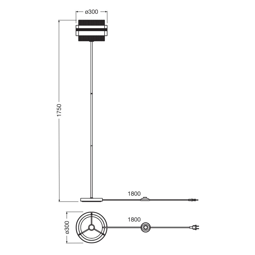 Osram - vloerlamp DECOR HORNET 1xE27/10W/230V zwart/goud