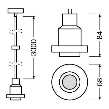 Osram - Voedingskabel PENDULUM 1xE27/40W/230V zwart