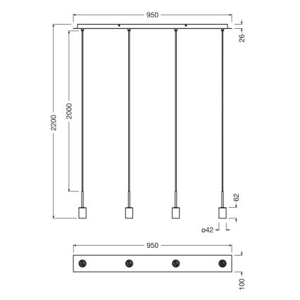 Osram - Voedingskabel voor NEEDLE PENDANT 4xE27/25W/230V, beige