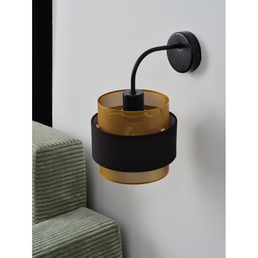 Osram - Wandlamp DECOR HORNET 1xE27/10W/230V zwart/goud