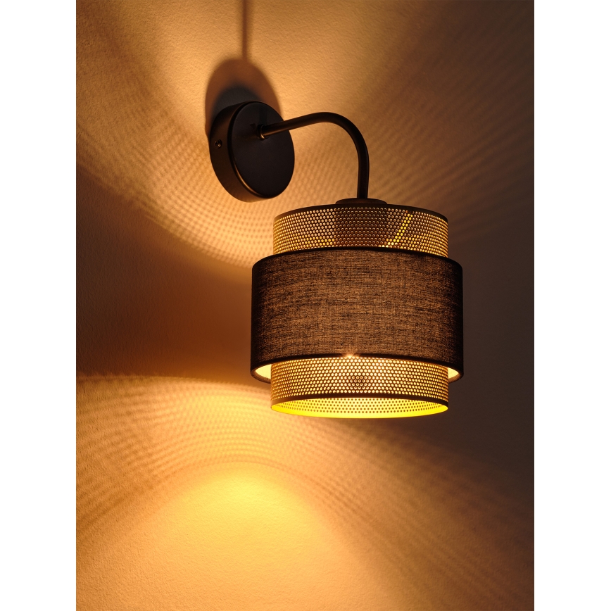 Osram - Wandlamp DECOR HORNET 1xE27/10W/230V zwart/goud