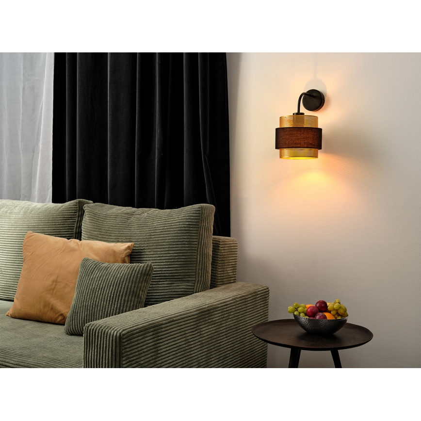 Osram - Wandlamp DECOR HORNET 1xE27/10W/230V zwart/goud
