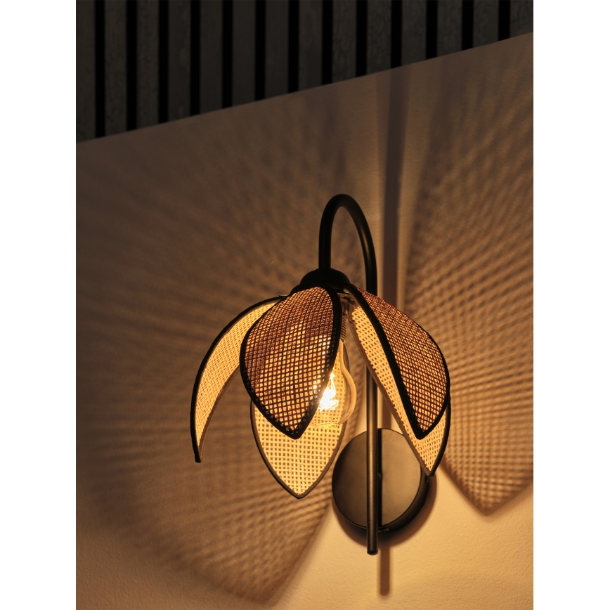 Osram - Wandlamp DECOR RATTAN 1xE27/15W/230V beige/zwart