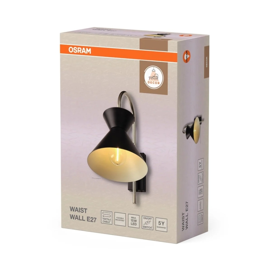 Osram - Wandlamp DECOR WAIST 1xE27/40W/230V zwart
