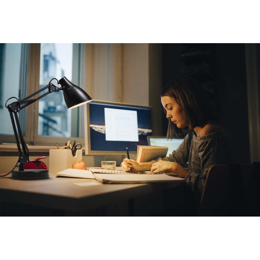 Osram - zwarte tafellamp DESK LINE 1xE27/11W/230V