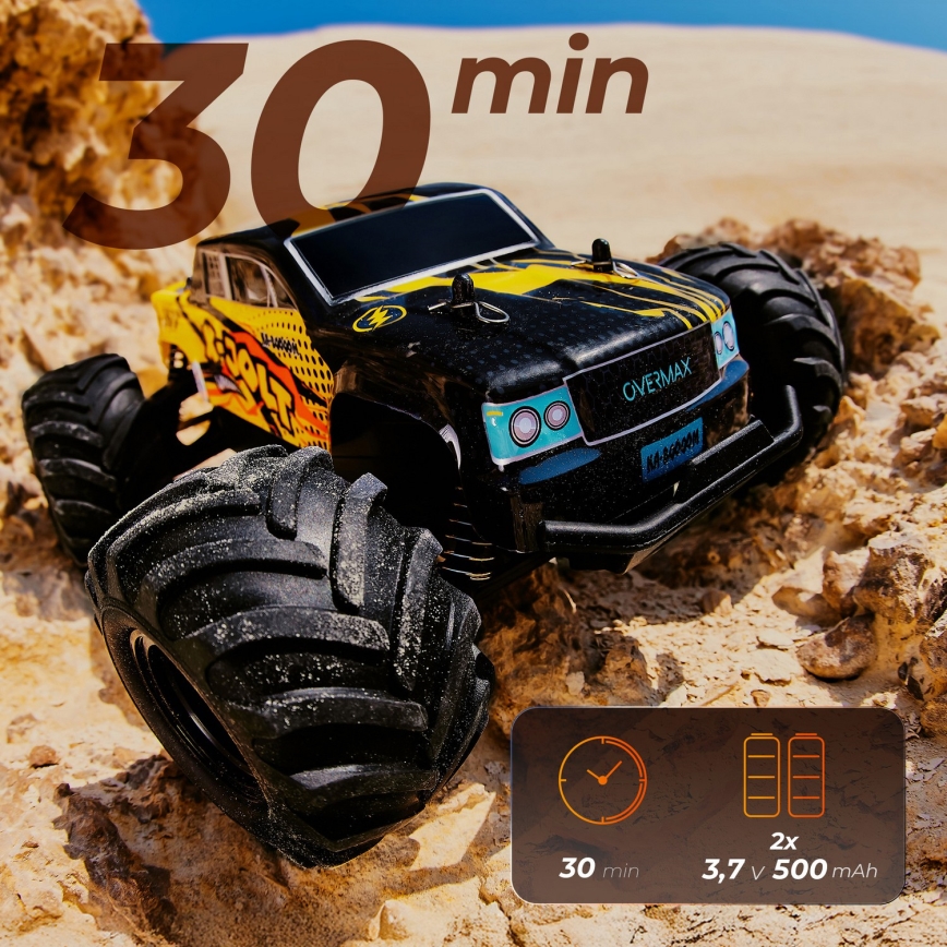 Overmax - RC-auto met afstandsbediening X-JOLT 1000 mAh zwart/geel