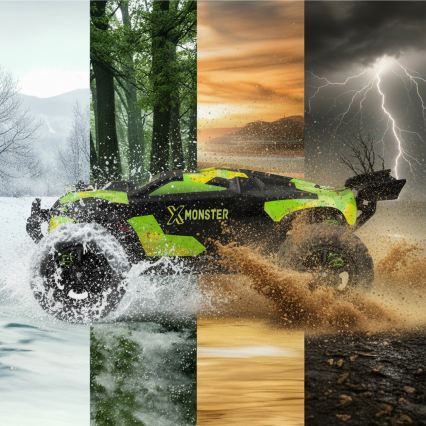 Overmax - RC-auto met afstandsbediening X-MONSTER 3.5 1700 mAh zwart/rood/groen