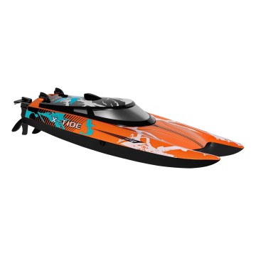 Overmax - RC-boot met afstandsbediening X-TIDE 2400 mAh zwart/oranje