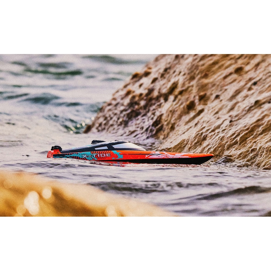 Overmax - RC-boot met afstandsbediening X-TIDE 2400 mAh zwart/oranje