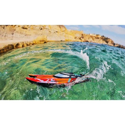 Overmax - RC-boot met afstandsbediening X-TIDE 2400 mAh zwart/oranje